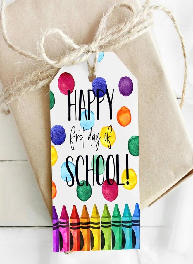 SEBMNOO Happy First Day of School Gift Tags for Students Teachers Gifts, Back to School Gifts Decorations for Kids, Party Favors Supplies Gift Tag Stickers, Labels for Kindergarten Preschool Elementary - Image 1